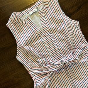 Vineyard Vines red/white/blue seersucker dress.